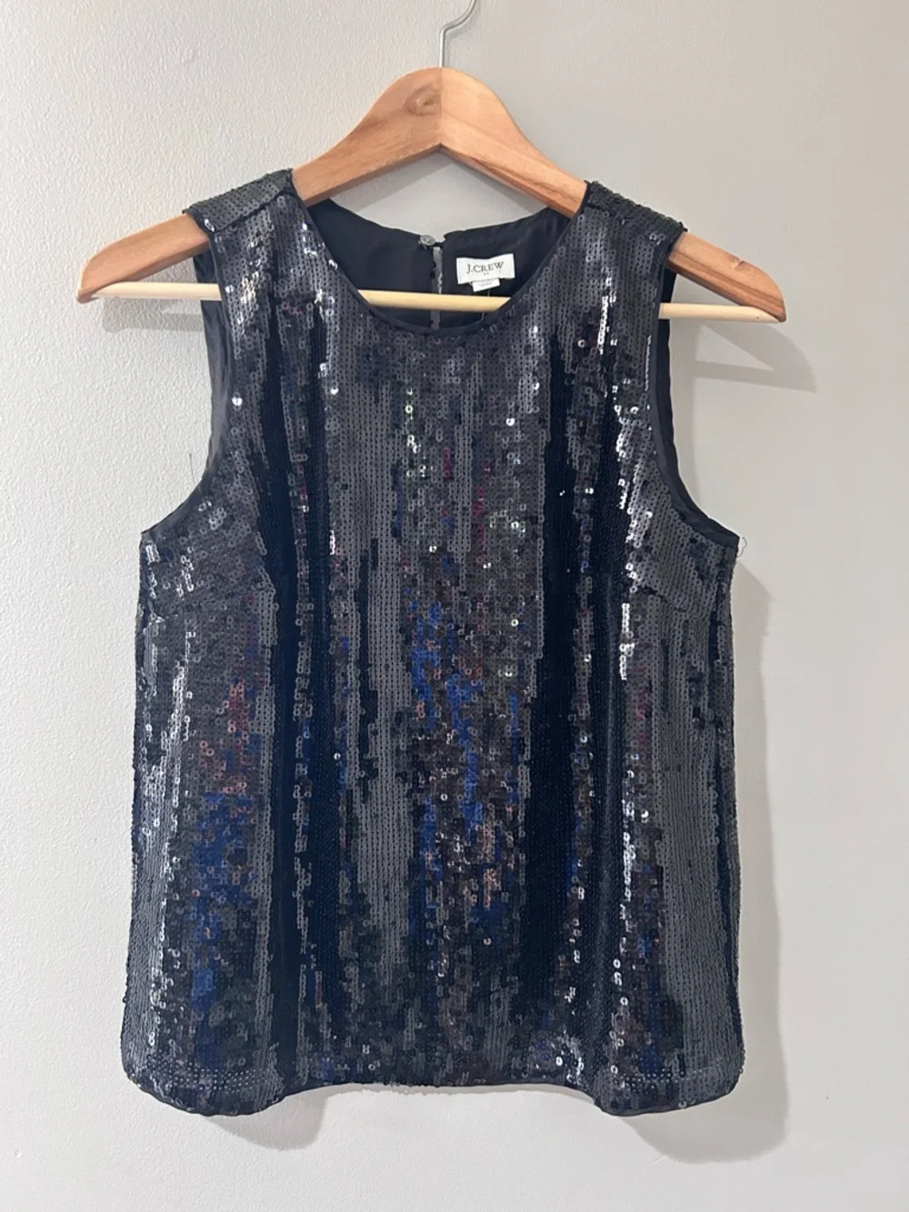J.Crew jet black sequin sleeveless evening top. XS